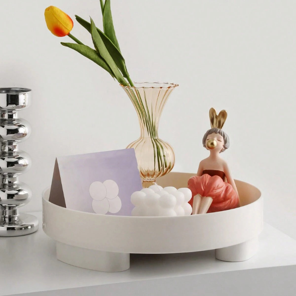 1 piece - Wooden desktop tray, entryway key holder, bathroom cosmetics organizer, simple living room desktop decoration gadget