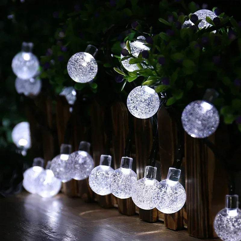 5/7/12m Outdoor LED Crystal Globe Light Solar Fairy Light Solar String Light for Easter Wedding Party Decoration
