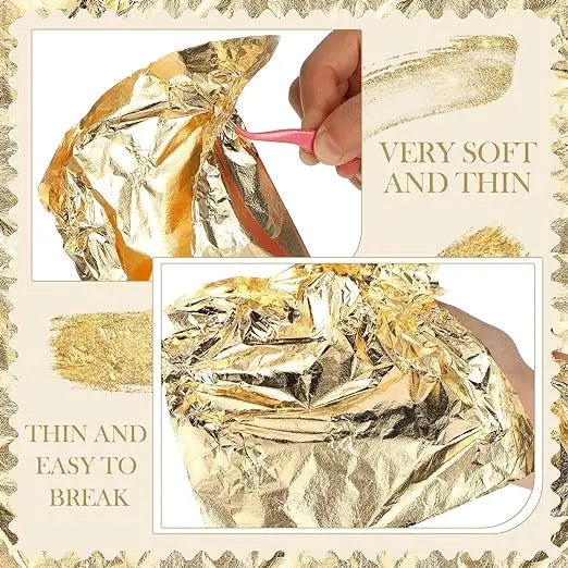 100Pcs Gold Leaf Sheets 9x9cm Gilding Foil Antique Silver Foil Paper For Paintings Arts Crafts Nail Deco  Furniture