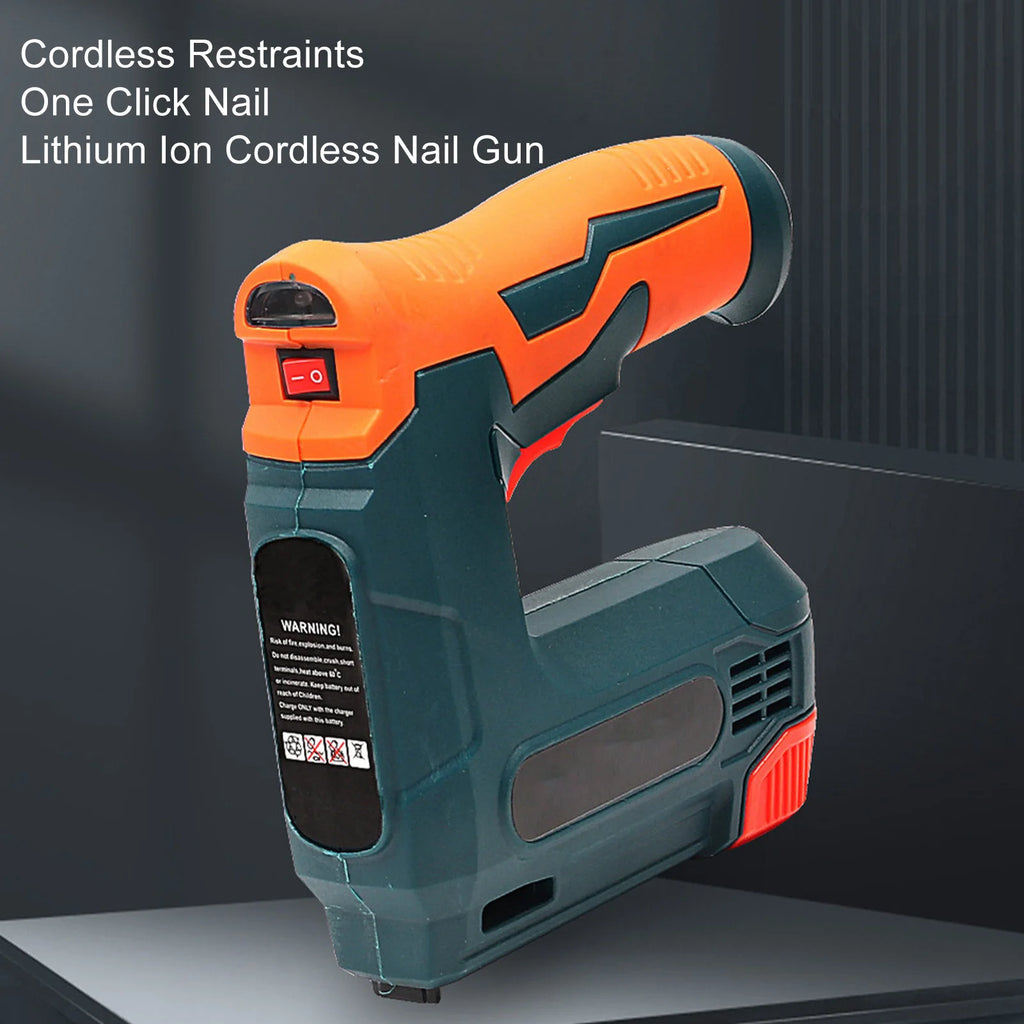 Cordless Brad Nailer Portable USB Charging Battery Powered Nail Gun for Woodworking Electric Nail Gun Battery Powered Nail Gun