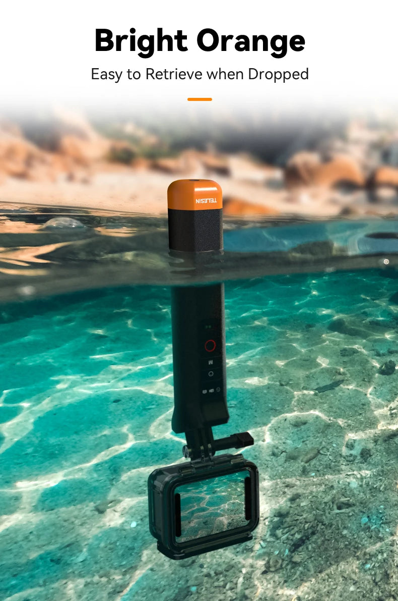 TELESIN Buoyancy Bar Selfie Stick Waterproof Selfie Stick With Hand Strap Wireless Remote Control For Gopro Hero 9 10 11 12 13