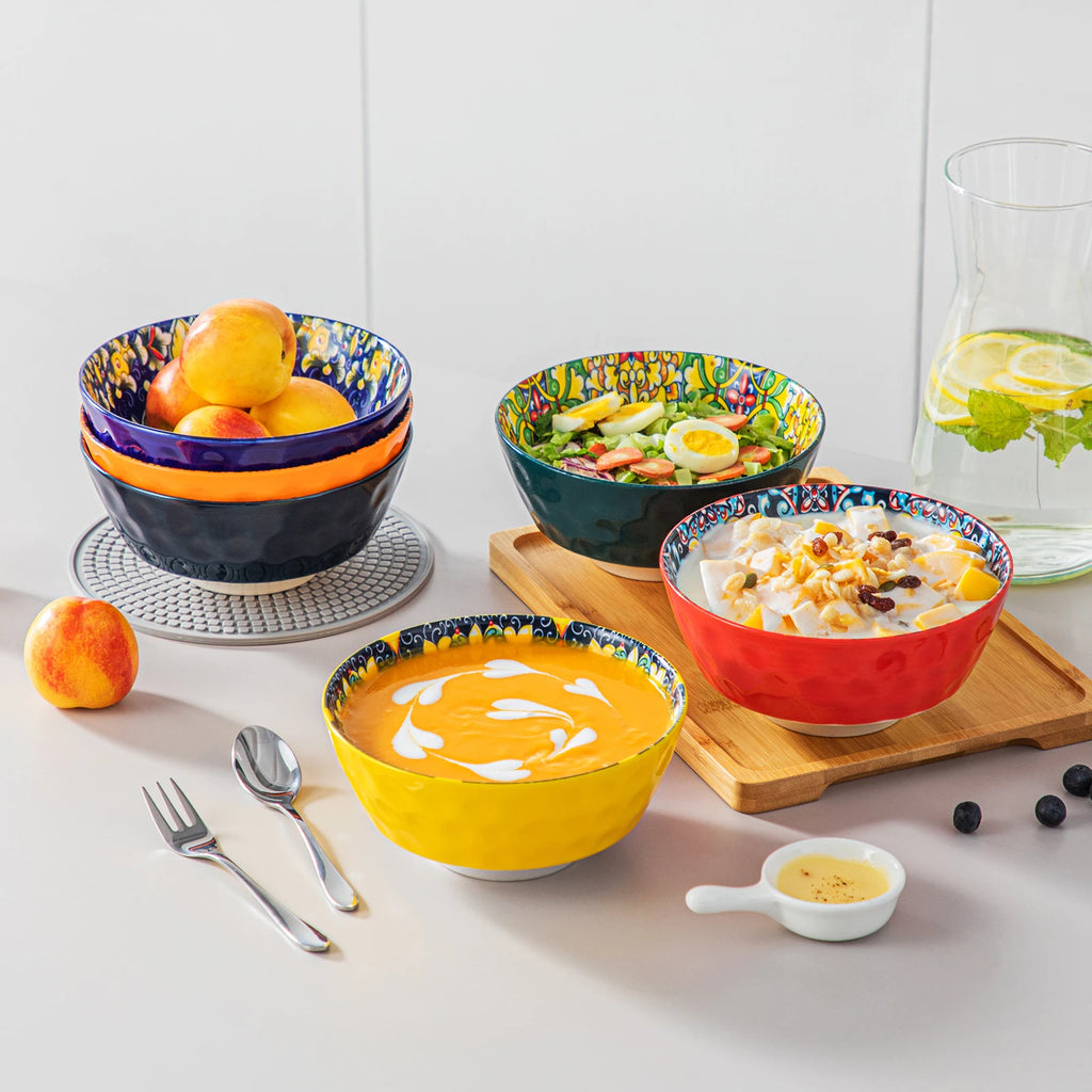 vancasso 6/12 Piece Ceramic Soup Bowls 4.7 inch Soup Bowls Colorful Bowls Dishwasher Oven Safe  for Cereal/Soup/Oatmeal