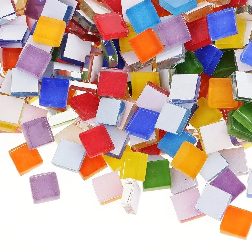 100pcs DIY Mosaic Tiles Glass Multi Colors Tiles Handmade Mirrors Decorative Ceramic Tile Wall Technology Colored Decor