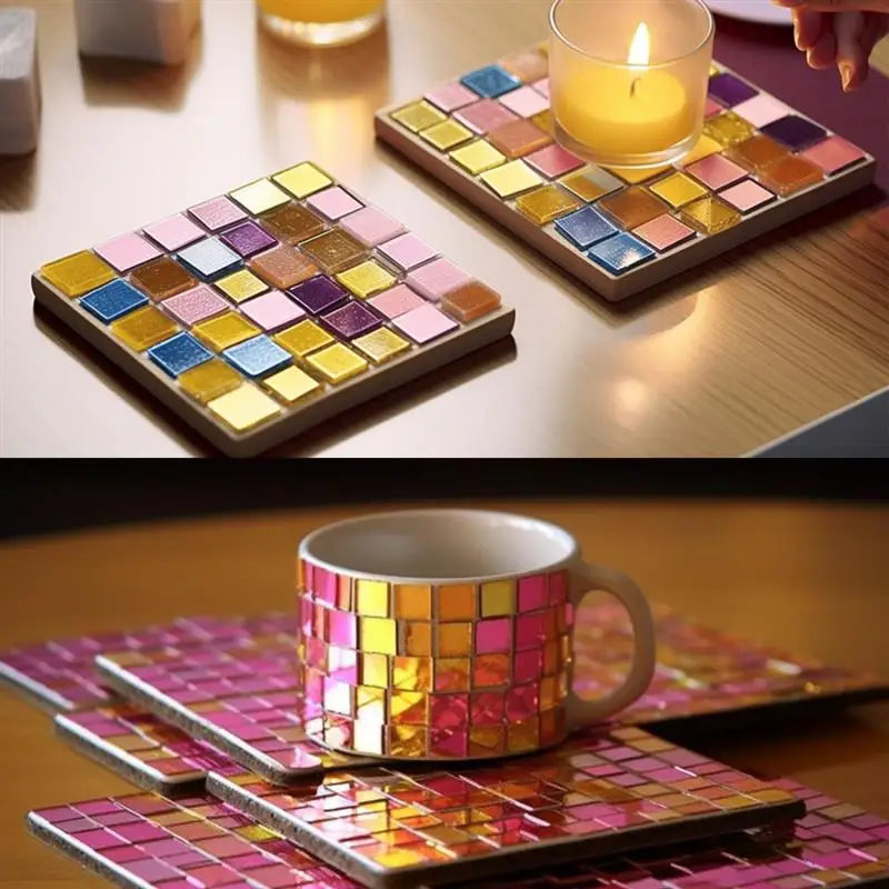 3D Self-Adhesive Real Glass Craft Mini Square Mirrors Mosaic Tiles Stickers Bathroom DIY Handmade Craft Home Decoration Making