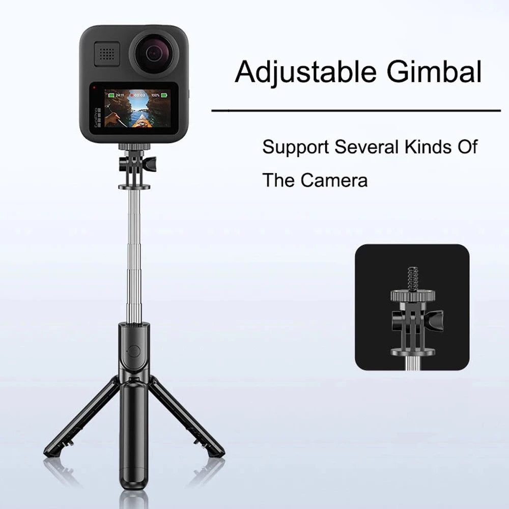 3In1 Bluetooth Wireless Selfie Tripod with Fill Light Shutter Remote Control Portable Foldable Monopod for IPhone Smart Phone