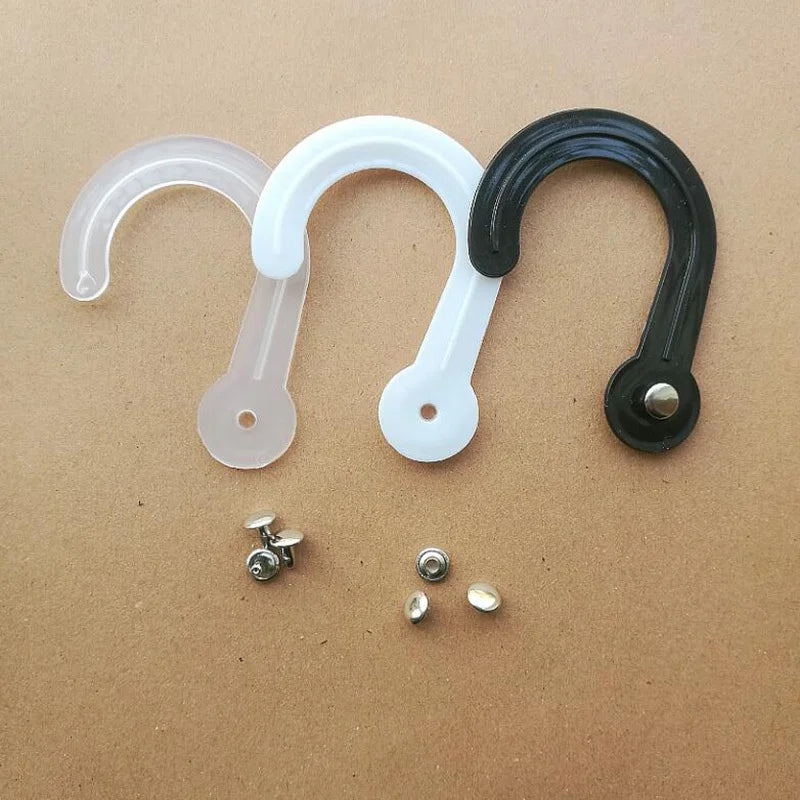 100pcs Big Plastic Header Hooks With Rivets Fabric Leather Sample Head Hanger Giant Hanging J-hook Secured Display Hooks