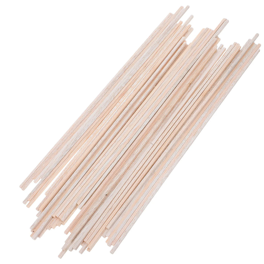 50pcs Balsa Wood Sticks 30Cm Square Wooden Dowel Rods Unfinished Natural Craft Supplies For Diy Models Woodworking Projects