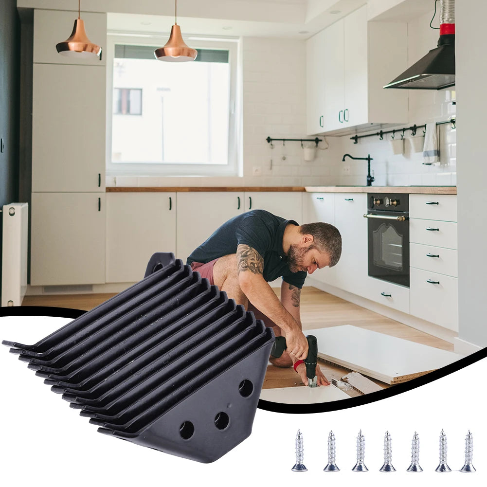 12 PCS Universal Furniture Corner Connectors Stainless Steel Corner Brace for Wood Furniture Drawer Cabinet Table Chair