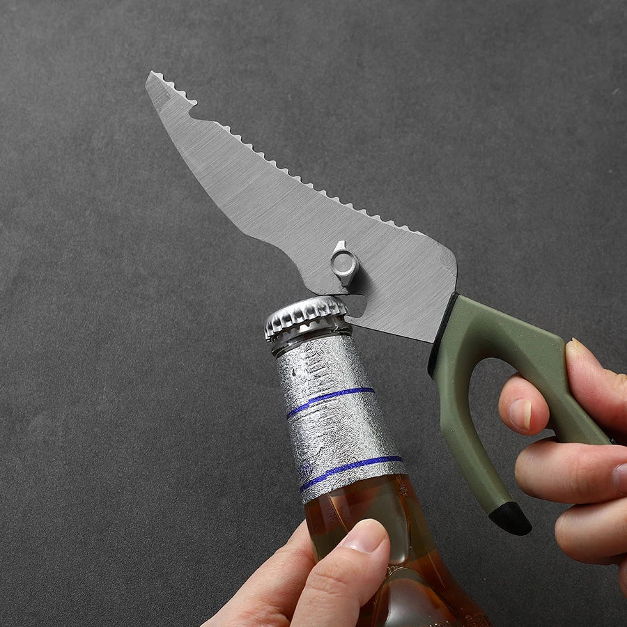 Multifunctional stainless steel detachable kitchen scissors, fishing scissors with fish bone remover, non-slip handle