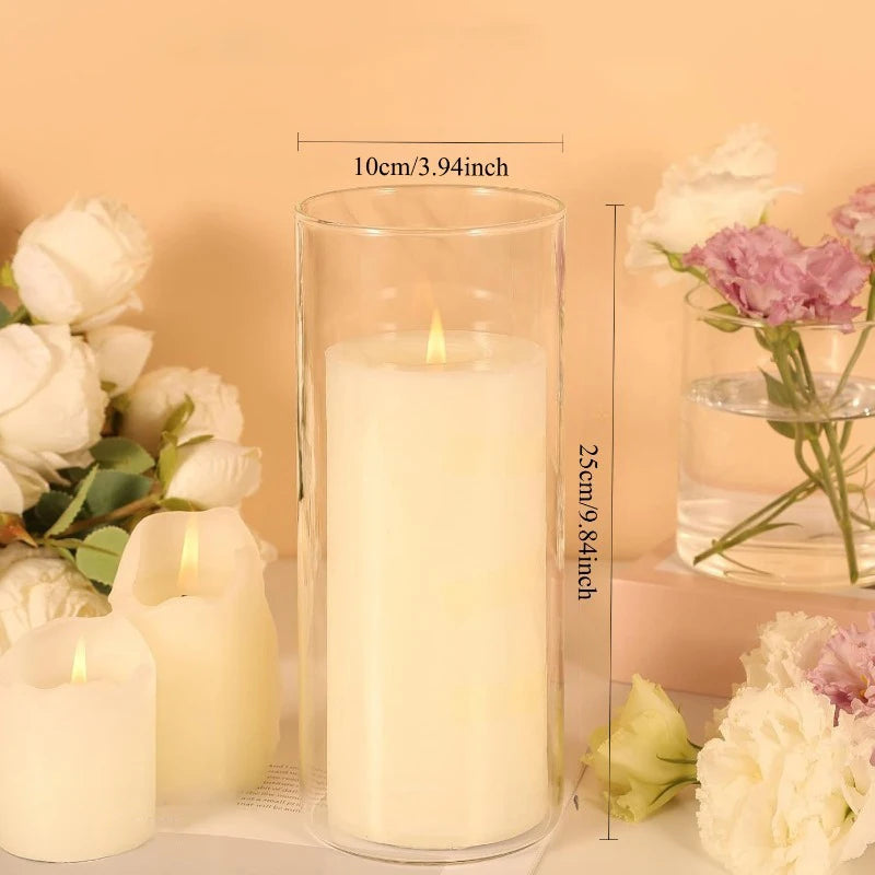 2PCS Acrylic Transparent Cylindrical Vase, Plastic Vase, for Wedding Center Decoration, Office and Home Hydroponic Decoration