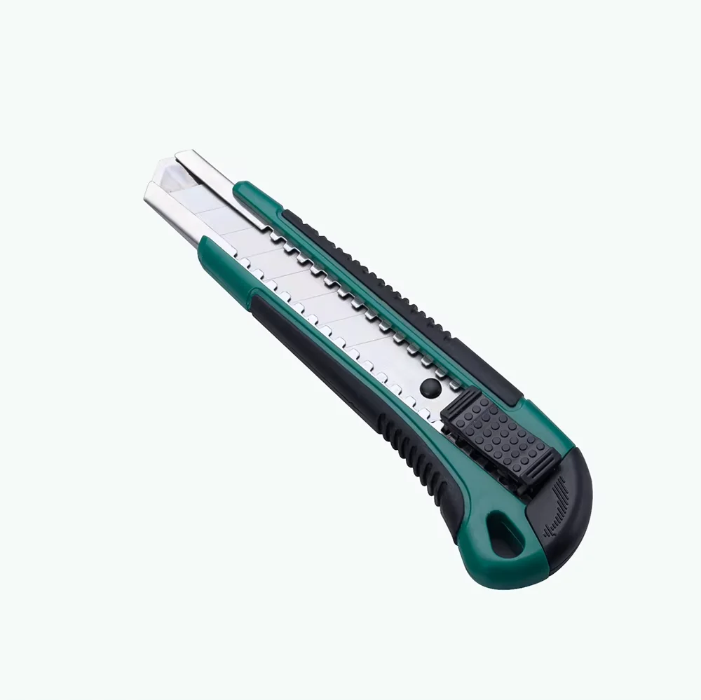 Plastic Utility Knife Stainless Steel Slot 18mm Snap off Blade Retractable Box Cutter Opener RX32144 Trimming Knife Factory Sell
