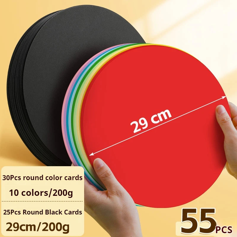 25/29/36 cm Colored Cardstock 200g Round Blank Cardboard Cardstock Sketch Paper for DIY Craft Papercraft Scrapbook Paper Album