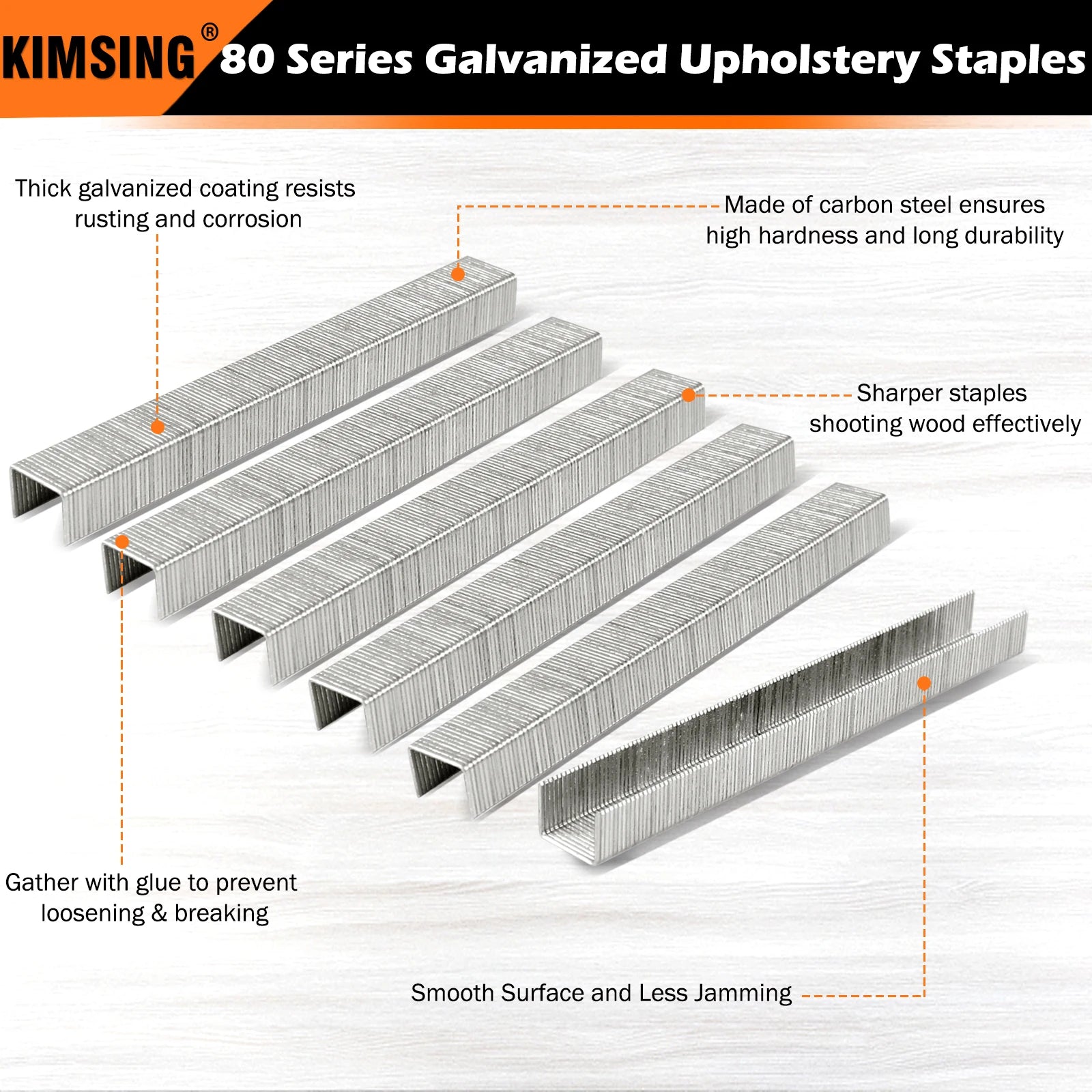 KAMSIN KN8016 Pneumatic Upholstery Stapler, 21GA, 80 Type, 1/2 Crown, Air Furniture Stapler, Fine Wire Staple Gun
