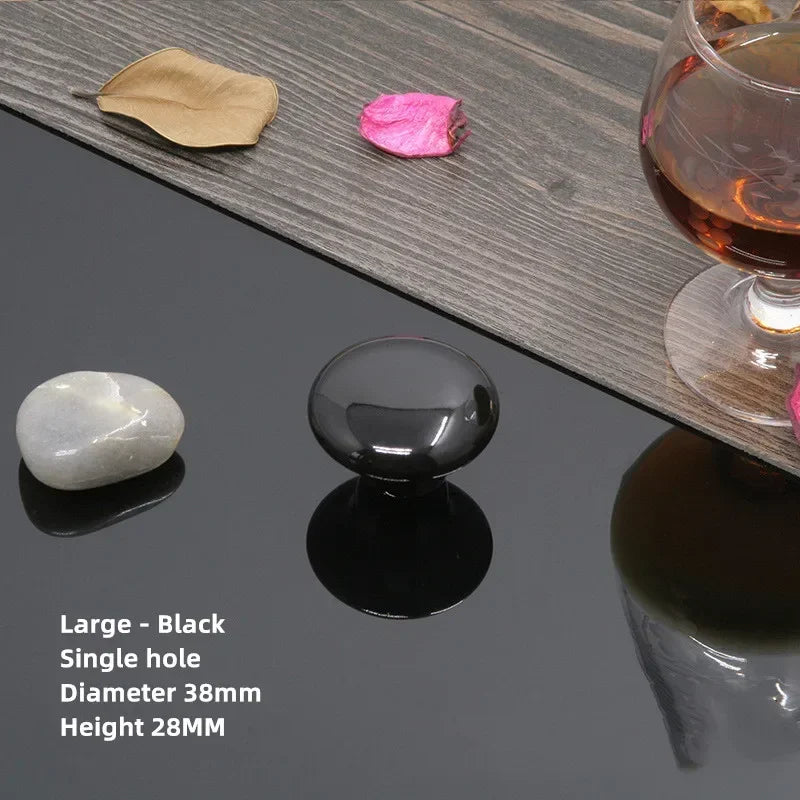 Colorful Ceramic Door Handles Round Cabinet Knobs Cupboard Drawer Wardrobe Pull Knob Furniture Candy Color Accessories