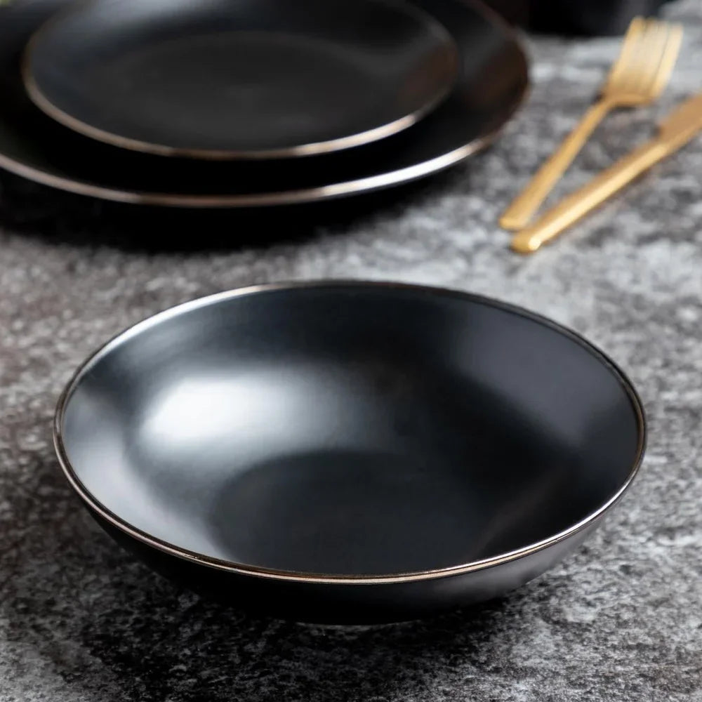 Stoneware Bowl Microwave Dishwasher Safe Durable Ceramic Kitchen Decor Soup Salad Stew Elegant Design Essential Home Cookware