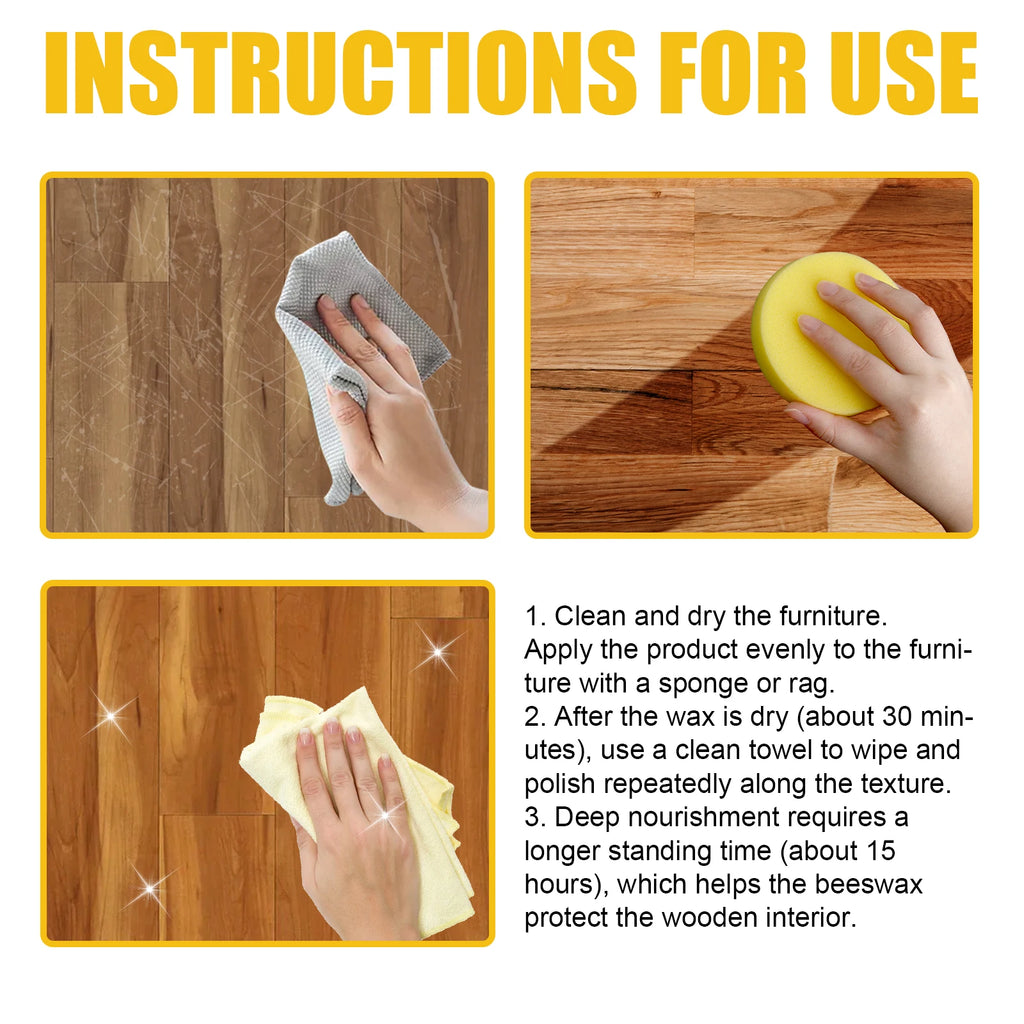 Jakehoe Wood polishing beeswax Wood floor Polishing Brightening Care Wax Wood furniture decontamination cleaning wax