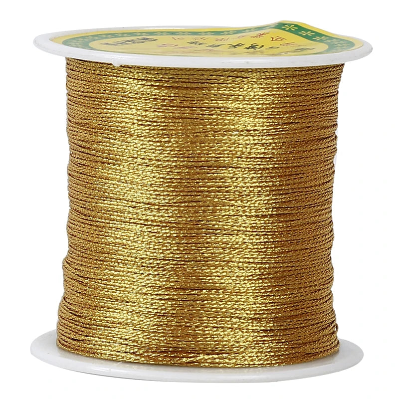 120 Meters Gold Plated Copper Wire DIY Jewelry Accessories 0.4MM Metal Wire For DIY Handmade Braided Jewelry Making Nylon Cord