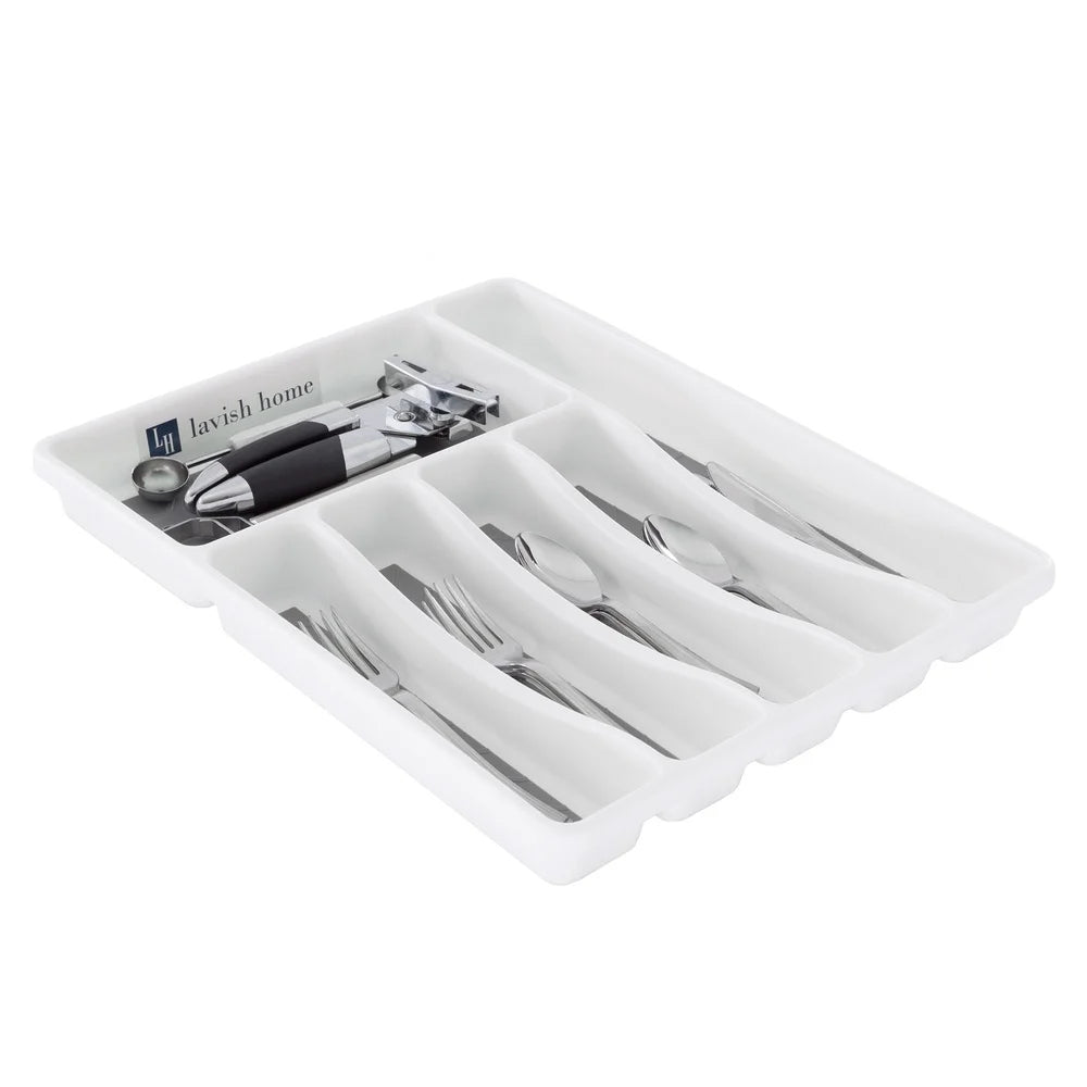 Six Compartment Drawer Organizer Non-Slip Tray Kitchen Office Bathroom Jewelry Pens Craft Supplies Storage Solution