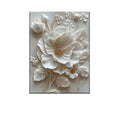 White Flower Pattern Wood Frame Canvas Murals Can Be Hung Directly Wall Mounted Decoration Suitable for HomeLiving Room