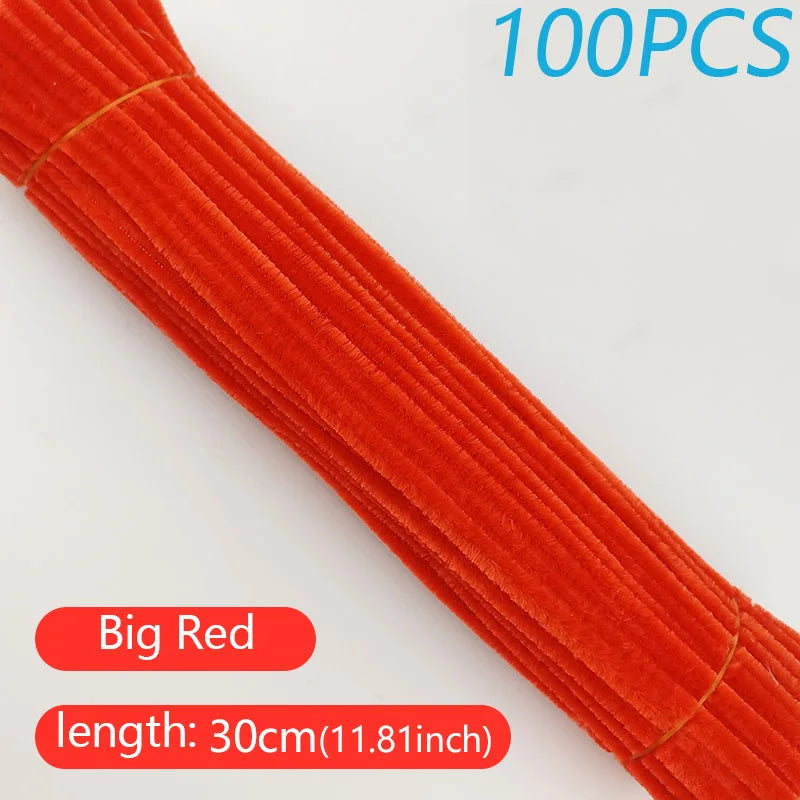 100PCS Colorful Twisted Rod DIY Handcraft Bar Wire Imaginative Wool Root Fluffy Bar Iron Wire Sticks Art Kids Educational Toys