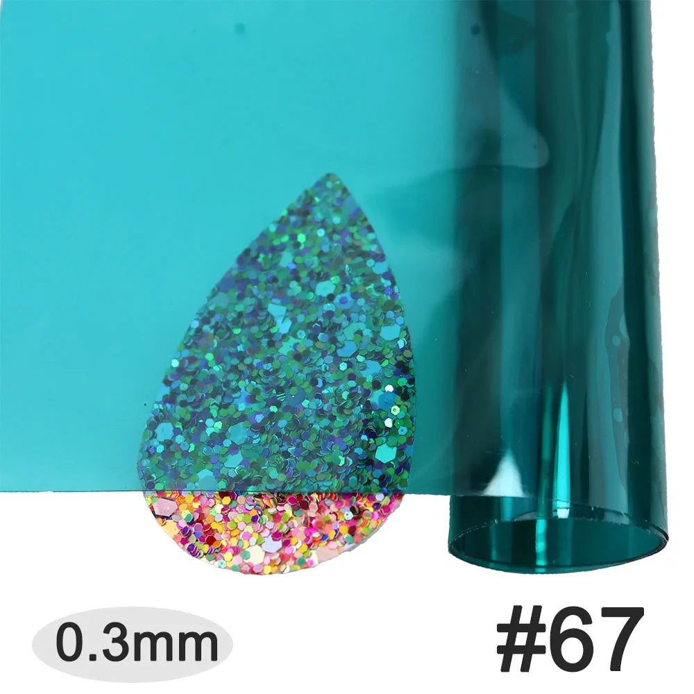 30x120cm Roll Pink Red Orange Blue Clear Transparente PVC Fabric Vinyl Soft Glass Cloth Waterproof For Handbag DIY PV050