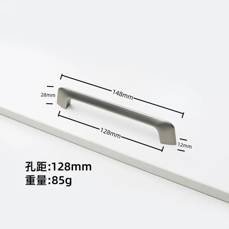 Nickel Brushed Kitchen Cabinet Pulls Silver Wardrobe Drawer Handles Zinc Alloy Single Hole Knobs Modern Furniture Door Handles