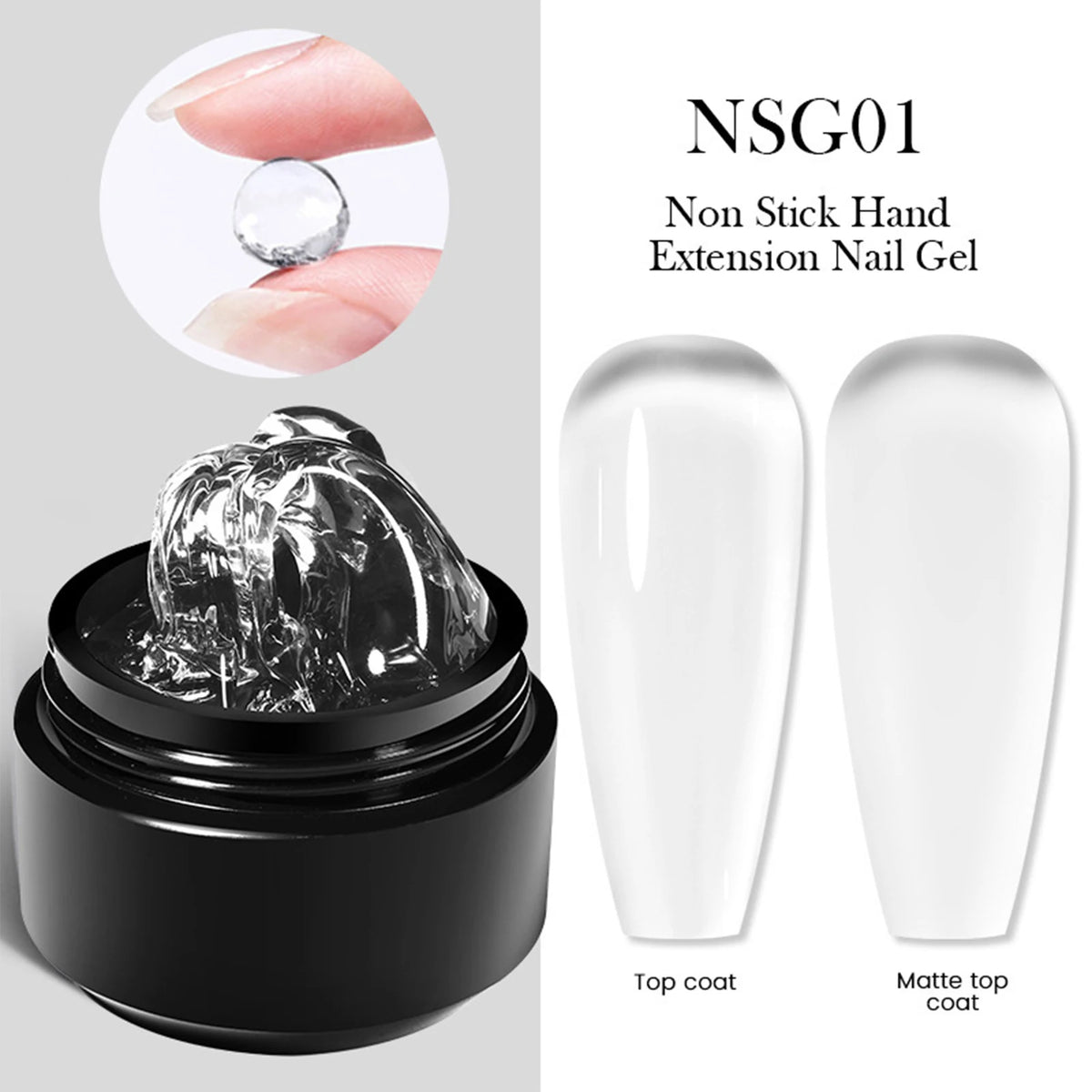 Nail Extension Gel Solid Sculpture Gel, 1 Jar Solid Builder Gel, UV Light Cured, Fake Nails Strong Clear Nail Tips Hard Gel  ﻿