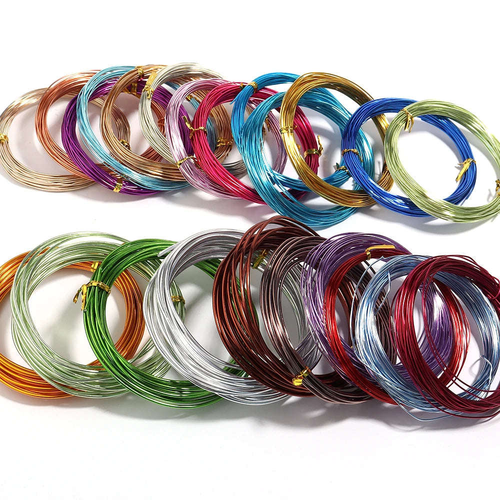 0.6-2mm Anadized Round Aluminum Wire for Jewelry Making Gold Plated Bendable Flexible Craft Metal Wire DIY Beading Floral