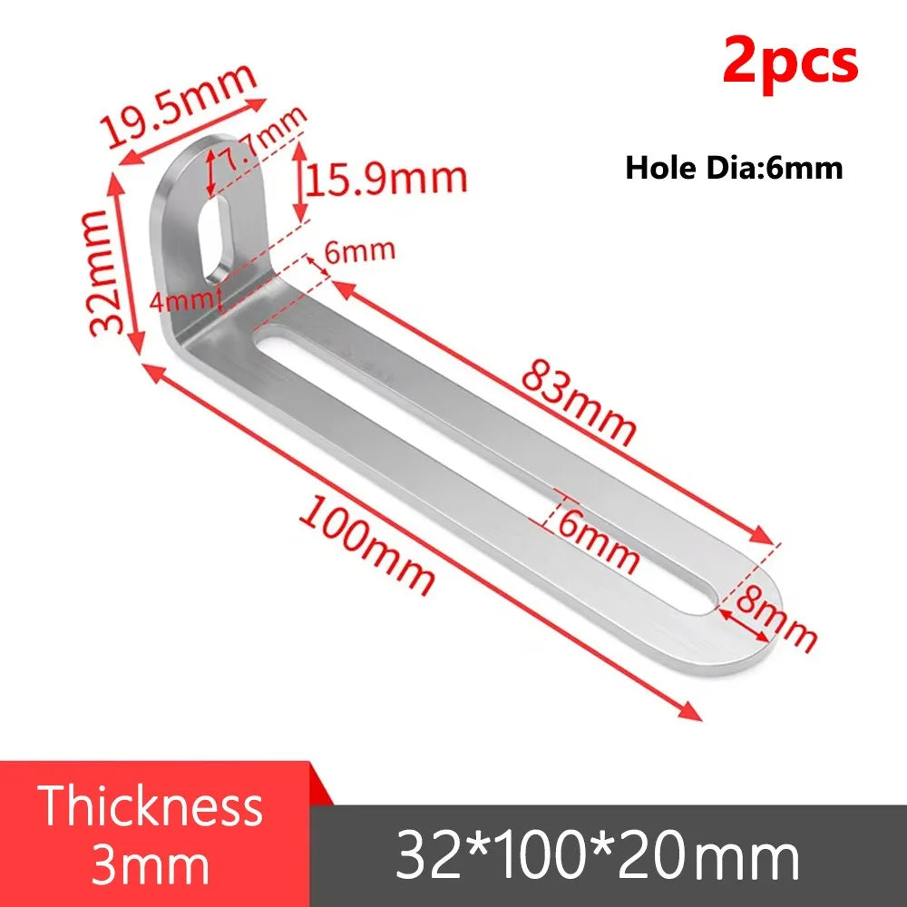 1/2Pcs Stainless Steel Angle Bracket Furniture Fastener 90 Degree Right Angle Corner Brace Joint Silver L Shape