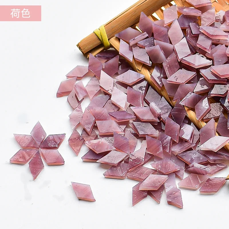 200g Diamond Shape Mosaic Mica Stained Glass Mosaic Tiles Mosaic Making Tiles for Puzzle Art DIY Craft Lamp Table Accessories