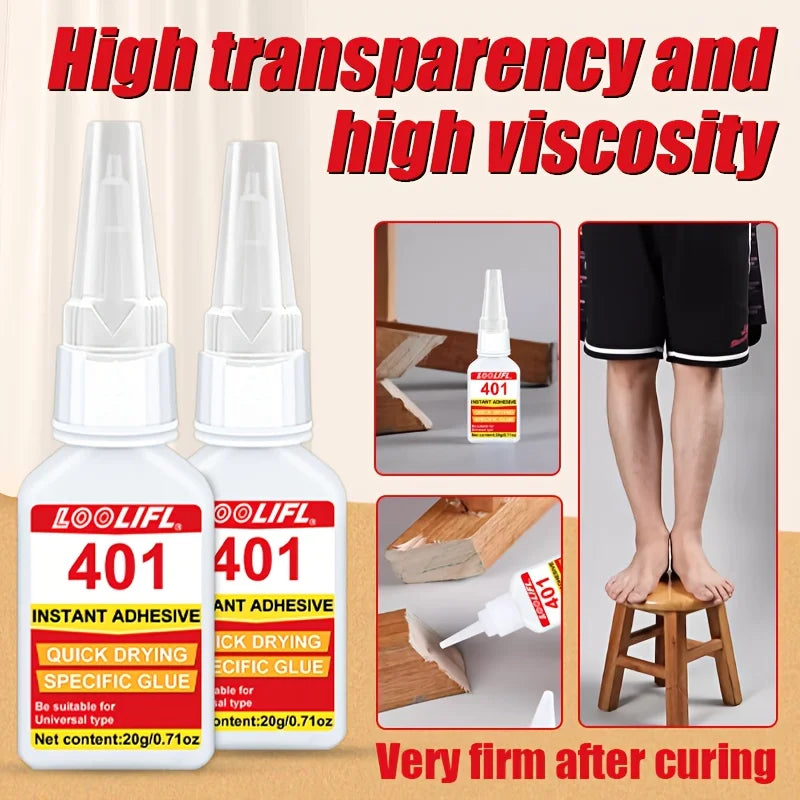 3PCS 401 super glue,wood repair glue,suitable for wood,metal,plastic,fixing cabinets,doors,floors, guitars,hanging decorations