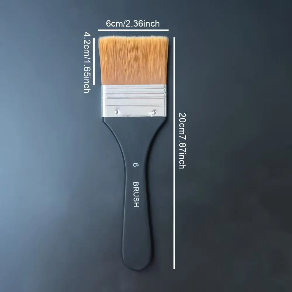 Paint Brush, Flat Bright Paint Brushes Craft Basecoating Paint Brushes with Wooden Handle for Acrylic, Oil, Watercolorercolor