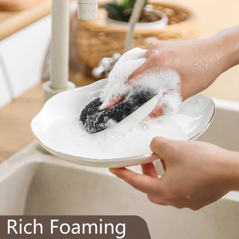 3pcs Double-Sided Sponge Kitchen Cleaning Sponge Dishwashing Dishes Magic Sponges Dishwashing Sponge Block Kitchen Accessories