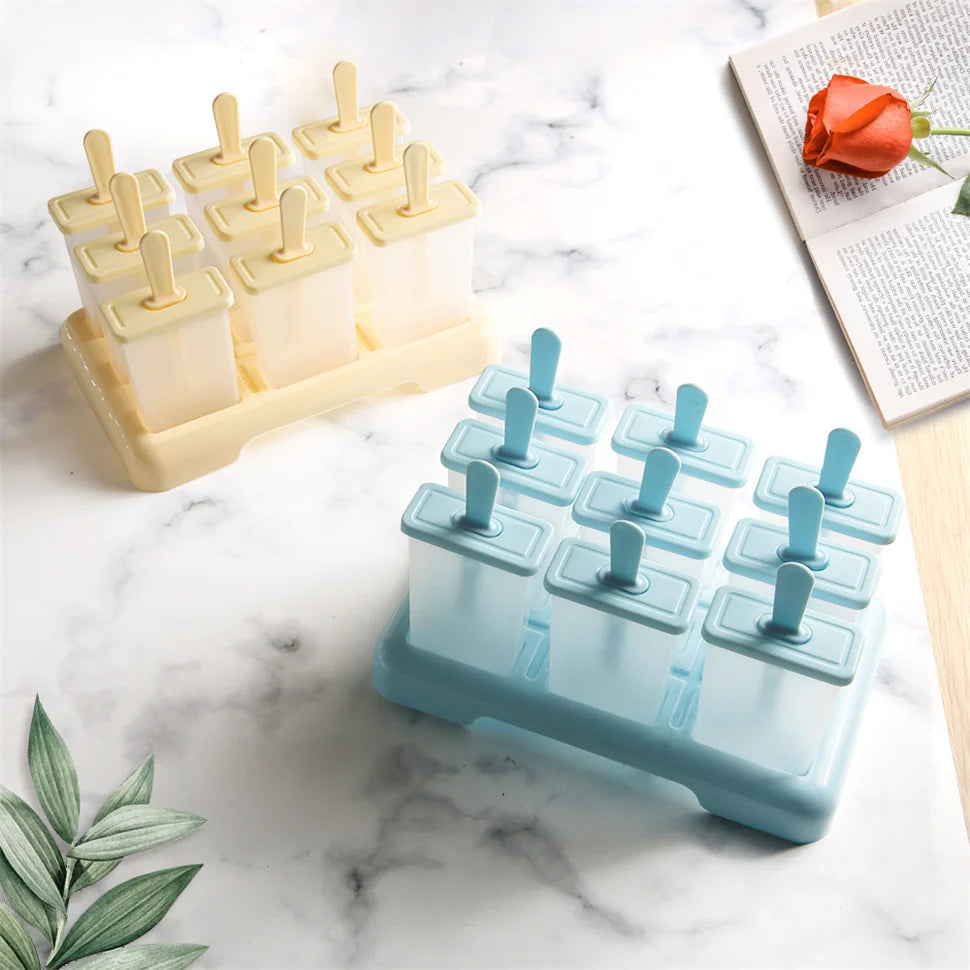 12 Pieces Silicone Popsicle Maker Molds Food Grade Ice Molds With Ice Cream With 50 Popsicle Sticks Popsicles Molds Household