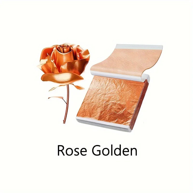 100pcs Imitation Golden Silvery Foil Paper Leaf Sheet Gilding DIY Art Craft Paper DIY Scrapbooking Craft Home Decorations