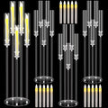 4Sets Acrylic Candelabra Centerpieces for Wedding with LED Candles 33.9 Inches 5 Arm Candlestick Holder with Acrylic Shade for D
