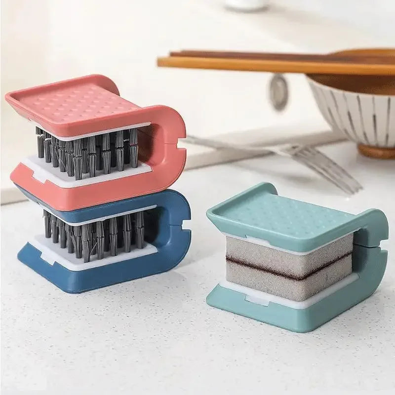 1PC Foldable Kitchenware Cleaning Brush U-shaped Dinner Plate Sponge Replaceable Head Kitchen Gadgets
