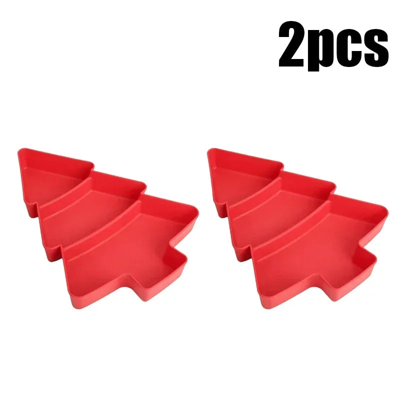 1-20PCS Christmas Tree Shaped Fruit Tray Plastic Candy Snack Tray Dried Fruit Melon Plate Party Supplies Home Decoration