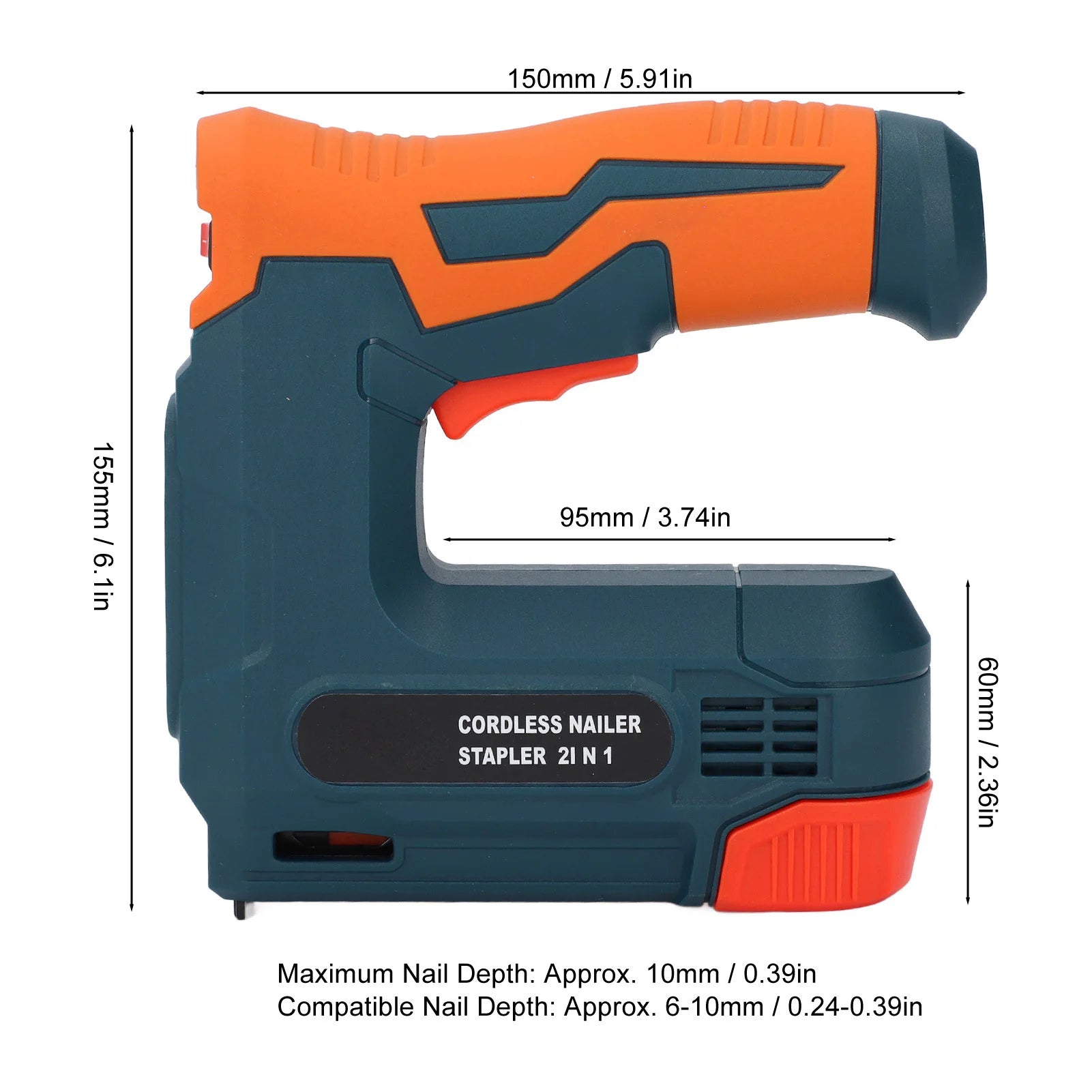 Cordless Brad Nailer Portable USB Charging Battery Powered Nail Gun for Woodworking Electric Nail Gun Battery Powered Nail Gun