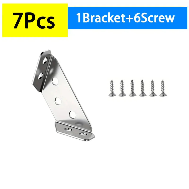 Stainless Steel Corner Brackets with Screws 90° Right Angle for Wood Furniture Shelves Cabinets Corner Connector 1-30PCS