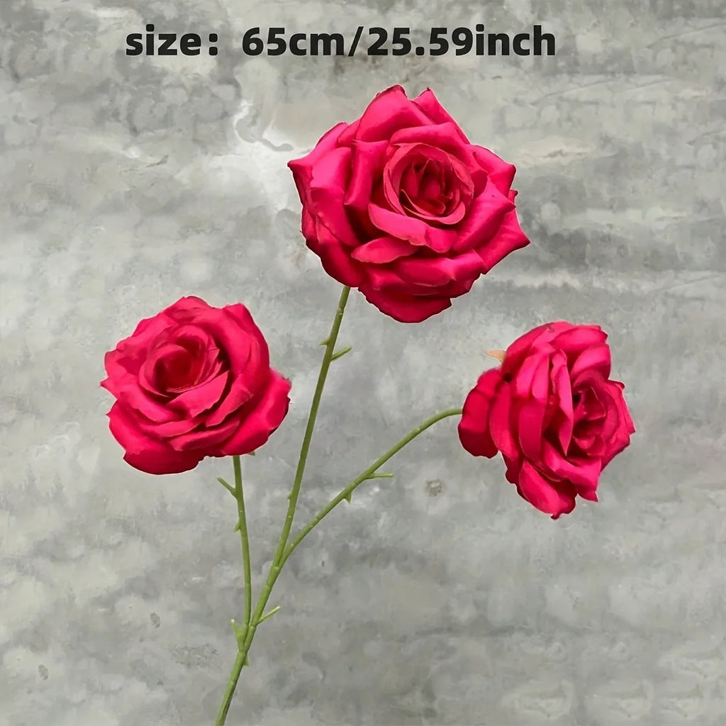 10 Pcs Artificial Rose Flower Realistic 25.59in Silk Roses with Stem Bouquet of Flowers Plastic Flowers Real Looking