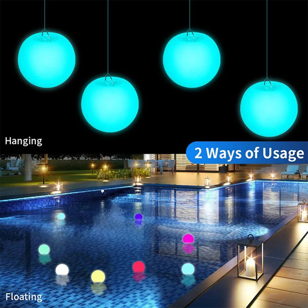 LED Glowing Ball Night Light Remote Control Outdoor LED Garden Ball Light Swimming Pool Luminous Ball for Garden Yard Pool Decor