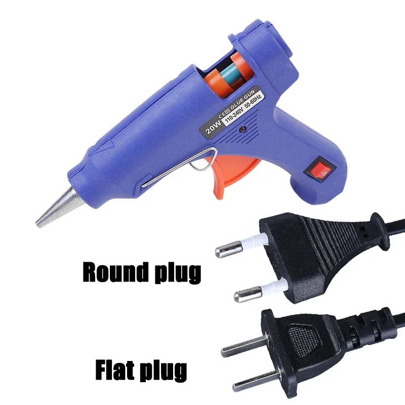 Fast Heating 20W Hot Glue Gun Household Industrial Multipurpose Electric Glue Gun Hot Glue Sticks for DIY Crafts Home Deco