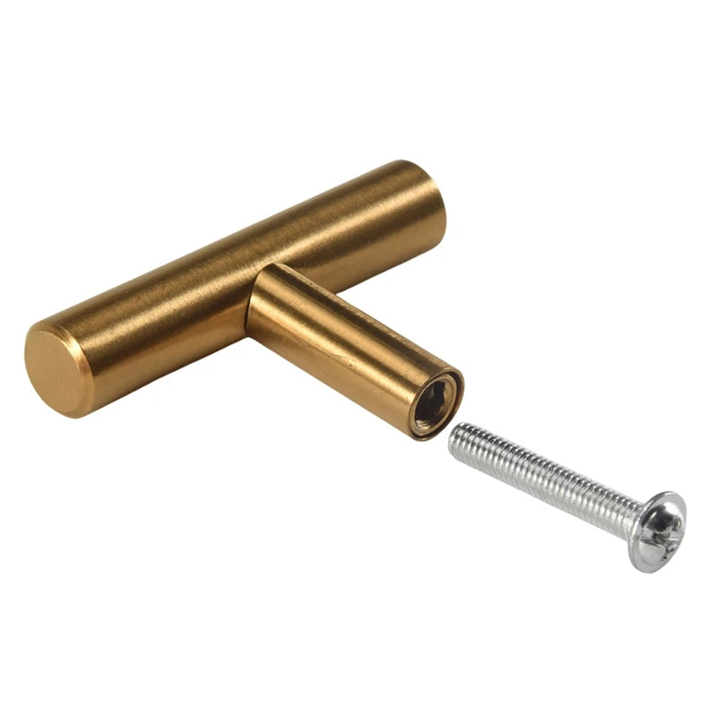 50Mm Long Single Hole Cabinet Knobs And Pulls Door Cupboards Drawers Bedroom Furniture Handles Brushed ,20 Pack,Gold