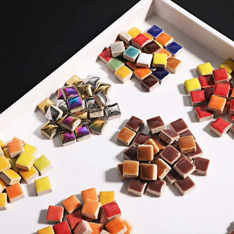 200g 1CM Mini Mosaic Tile Material DIY Ceramic Mosaic Tiles Stone Handmade Ornaments Tiles Wall Crafts Home Decoration