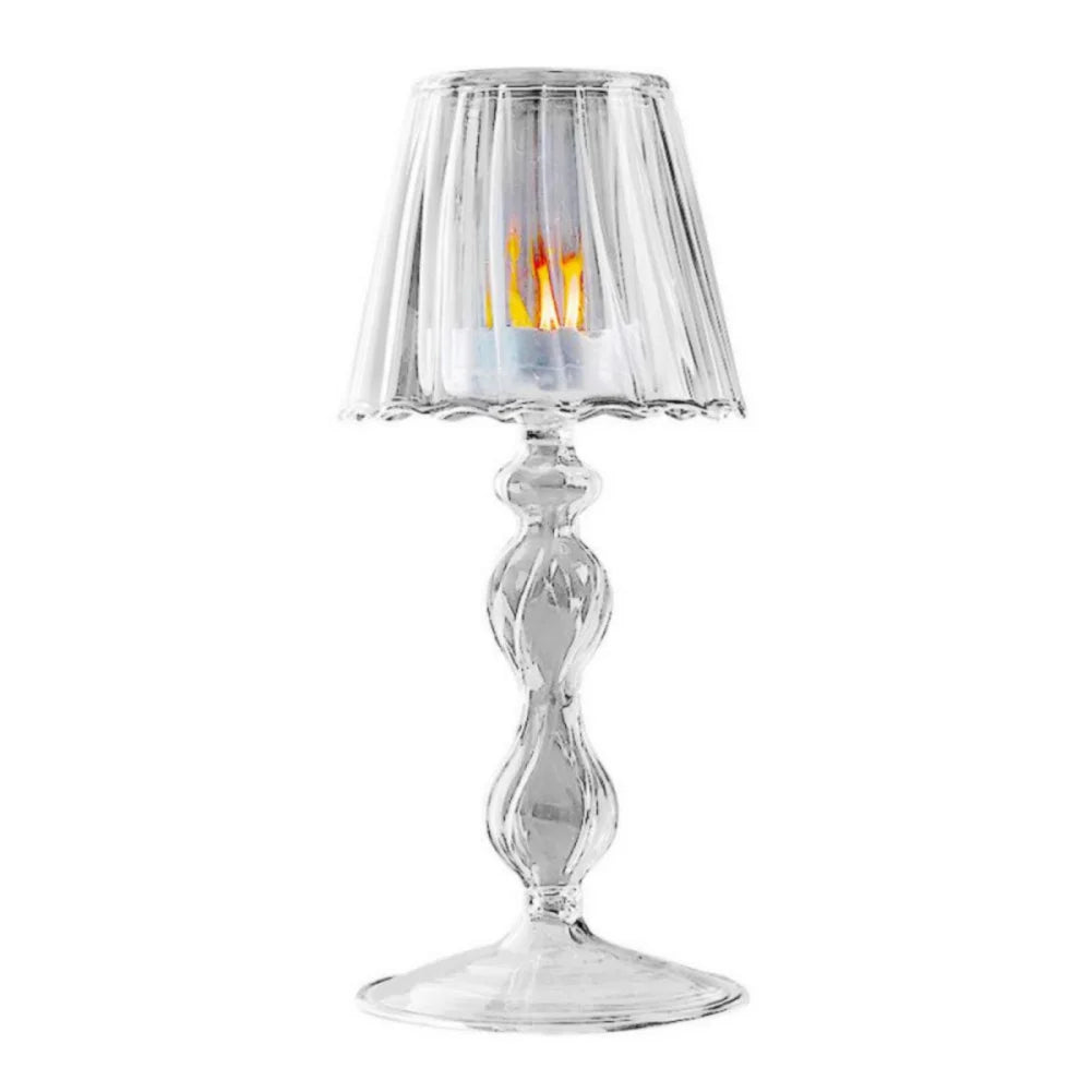 Clear Vintage Glass Candle Holder Romantic Candlelight Table Lamp Shape Candlestick Nordic Wedding Party Desktop Decoration