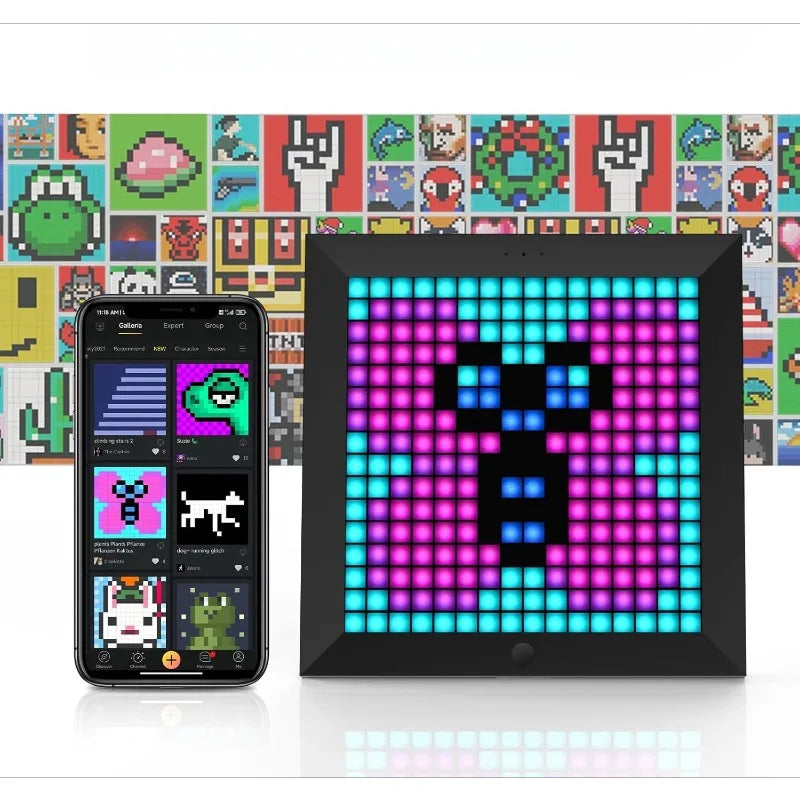 LED Pixel Display 32x32 LED Panel Lights Pixel Art Digital Picture Frame APP Control DIY for Gaming Room Bedside Table Decor