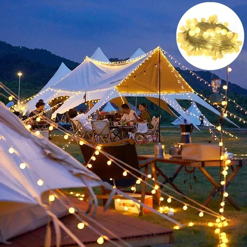 Battery Powered Led Ball String Lights Indoor Globe Fairy Light for Wedding Decorative Light String Tent Christmas Decoration