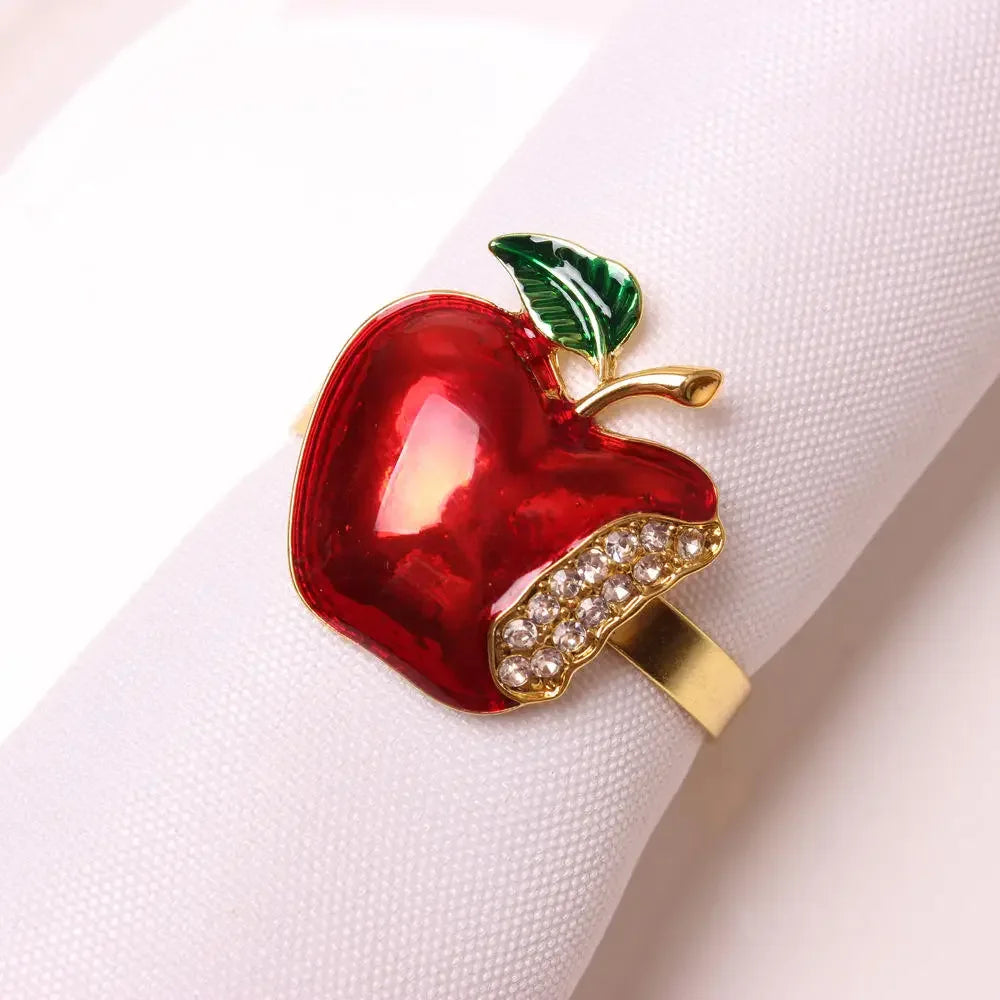 Napkin Rings name Christmas Coconut Table Napkins Holder Wedding metal Red silver Gold Decoration Home 2022 Kitchen Accessories