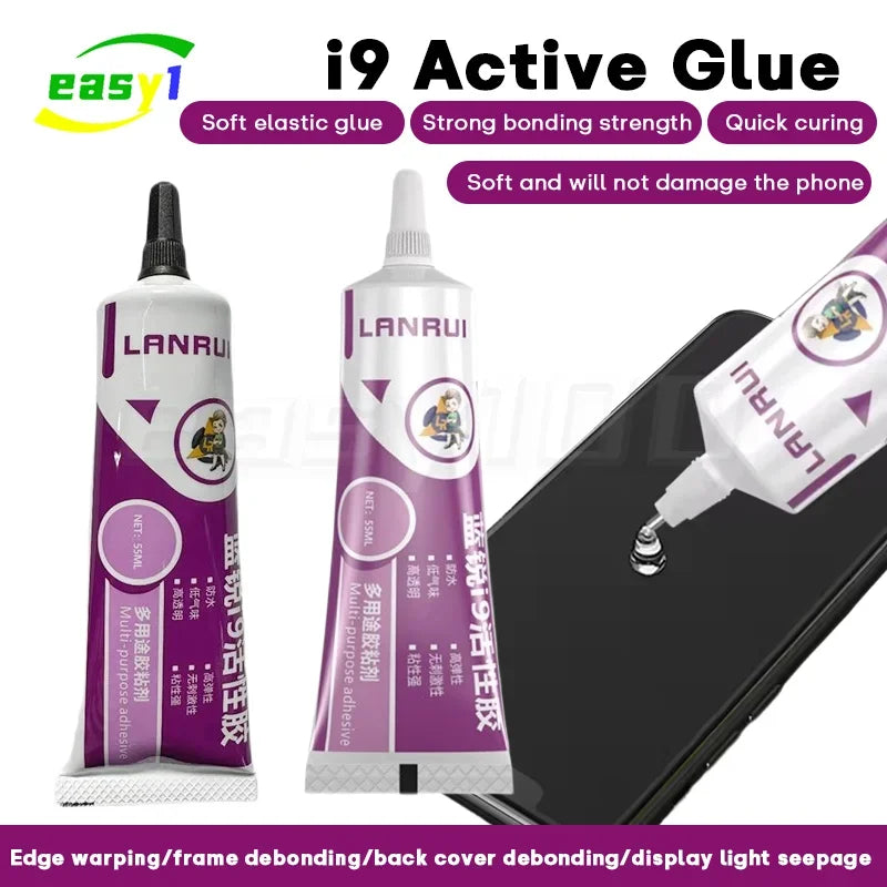 LANRUI I9 High-Quality Active Soft Glue Waterproof Sealant for Cell Phone Laptop TV LCD Screen Back Cover Repair